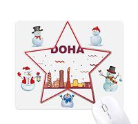 doha, ville un monument historique le bonhomme de neige étoile tapis de souris