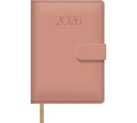 Dohe - Agenda 2026 - Jour par Page, 12,5x18 cm, Couverture Souple en Similicuir, Fermeture Magnétique à Rabat, Marque-Page, 12 Mois Janvier à Décembre, Planificateur Annuel en Espagnol - Pretty Rose