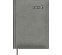 Dohe - Agenda 2026 - Jour par Page, A5 (14x20 cm), Couverture Rigide en Similicuir, 12 Mois Janvier à Décembre, Planificateur Annuel en Espagnol avec Marque-Page - Lausanne Gris