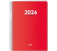 Dohe - Agenda 2026 - Jour par Page, A5 (15x21 cm), Couverture Flexible avec Plastique Protecteur, Fermeture Spirale, 12 Mois Janvier à Décembre, Planificateur Annuel en Espagnol - Métropole Rouge