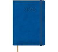 Dohe - Agenda 2026 - Jour par Page, A5 (15x21 cm), Couverture Rigide en Similicuir, Fermeture Élastique, Marque-Page, 12 Mois Janvier à Décembre, Planificateur Annuel en Espagnol - Samba Bleu