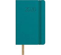 Dohe - Agenda 2026 - Semaine Vue, Format 8,5x13 cm, Couverture Flexible en Similicuir, Fermeture Élastique, 12 Mois Janvier à Décembre, Planificateur Annuel en Espagnol, Marque-Page - Manhattan Vert