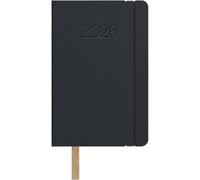 Dohe - Agenda 2026 - Semaine Vue, Format 8,5x13 cm, Couverture Flexible en Similicuir, Fermeture Élastique, 12 Mois Janvier à Décembre, Planificateur Annuel en Espagnol, Marque-Page - Manhattan Noir