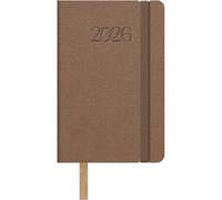 Dohe - Agenda 2026 - Semaine Vue, Format 8,5x13 cm, Couverture Flexible en Similicuir, Fermeture Élastique, 12 Mois Janvier à Décembre, Planificateur Annuel en Espagnol, Marque-Page - Manhattan Camel