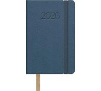 Dohe - Agenda 2026 - Semaine Vue, Format 8,5x13 cm, Couverture Flexible en Similicuir, Fermeture Élastique, 12 Mois Janvier à Décembre, Planificateur Annuel en Espagnol, Marque-Page - Manhattan Bleu