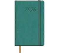 Dohe - Agenda 2026 - Semaine Vue, Format Poche (8,5x13 cm), Couverture Rigide en Similicuir, Fermeture Élastique, Marque-Page, 12 Mois Janvier à Décembre, Planificateur Annuel en Espagnol - Samba Vert