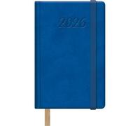 Dohe - Agenda 2026 - Semaine Vue, Format Poche (8,5x13 cm), Couverture Rigide en Similicuir, Fermeture Élastique, Marque-Page, 12 Mois Janvier à Décembre, Planificateur Annuel en Espagnol - Samba Bleu