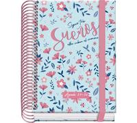 Dohe - Agenda Scolaire 2025 2026 - Jour Page, Taille A6 (12x17 cm), Espagnol et Anglais, Septembre à Juin, Reliure Spirale et Gomme, Couverture Rigide, 4 Pages de Stickers - PRIME Blossom