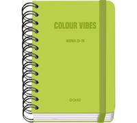 Dohe - Agenda Scolaire 2025 2026 - Page Par Jour, Taille A6 (12x17 cm), Espagnol et Anglais, Fermeture à Spirale Double et Élastique, Couverture Rigide, 4 Pages d'Autocollants - COLOUR VIBES Lime