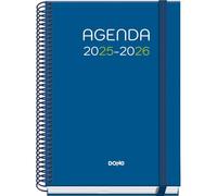 Dohe - Agenda Scolaire 2025 2026 - Semaine Vue, Taille A5 (15x21 cm), Espagnol et Anglais, Septembre à Juin, Reliure Spirale et Gomme, Couverture Rigide, 4 Pages de Stickers - PRIME Logic