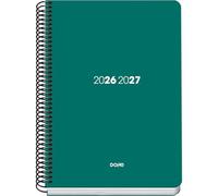 Dohe - Agenda Scolaire 2026 2027 - Septembre à Juin, Jour par Page, A5 (15x21 cm), Couverture Flexible en Plastique Rigide, Reliure Spirale, Espagnol et Anglais - Element Vert