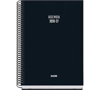 Dohe - Agenda Scolaire 2026 2027 - Septembre à Juin, Jour par Page, A5 (15x21 cm), Couverture Rigide, Reliure Spirale, Espagnol et Anglais - Colour Vibes Noir