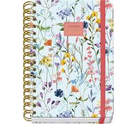 Dohe - Agenda Scolaire 2026 2027 - Septembre/Juin, Jour par Page, A5 15x21 cm, Couverture Rigide Souple, Double Spirale, Fermeture Élastique, 2 Pages d’Autocollants, Espagnol et Anglais - Éden