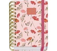 Dohe - Agenda Scolaire 2026 2027 - Septembre/Juin, Jour par Page, A6 12x17 cm, Couverture Rigide Souple, Double Spirale, Fermeture Élastique, 2 Pages d’Autocollants, Espagnol et Anglais - Belle