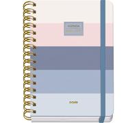 Dohe - Agenda Scolaire 2026 2027 - Septembre/Juin, Semaine Vue, A5 15x21 cm, Couverture Rigide Souple, Double Spirale, Fermeture Élastique, 2 Pages d’Autocollants, Espagnol et Anglais - Donna