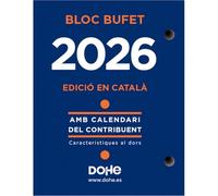 Dohe - Bloc de bureau 2026 catalan - Calendrier de bureau professionnel, format un jour par page, 12 mois de janvier à décembre, dimensions 8,5 x 11 cm, fournitures de bureau