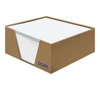 DOHE - Bloc de Notes (400 unités) - Feuilles Blanches Lisses, 90x90 mm, Épaisseur 70 g/m², Porte-notes en Carton Kraft Marron, Feuilles Sans Adhésif pour Rappels, Notes, Messages