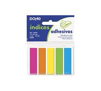 Dohe – Blocs de signets autoadhésifs 12 x 45 mm néon – 5 blocs x 25 notes