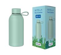 Dohe Bouteille d'eau thermique en acier inoxydable avec bouchon hermétique anti-goutte et anse Vert 350 ml Garde 24 h au froid et 12 h