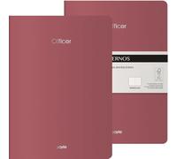 DOHE - Cahier A4 intérieur lisse (2 unités) - Dimensions 21 x 29,7 cm, 40 feuilles (80 pages), 90 g/m², pour notes, organisation ou dessin, couverture souple - OFFIER Bordeaux
