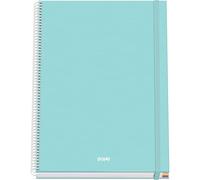 DOHE - Cahier A4 Quadrillé - 100 Feuilles Épaisseur 90 g/m², Format 22,8x30 cm, Couverture Rigide, Reliure à Anneaux et Élastique, Quadrillage 5 mm, Fournitures Scolaires - SERENITY Vert