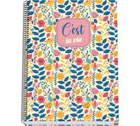 DOHE - Cahier A4 Quadrillé - 100 Feuilles Épaisseur 90 g/m², Format 22,8x30 cm, Couverture Rigide, Reliure à Anneaux, Quadrillage 5 mm, Fournitures Scolaires - C'Est La Vie