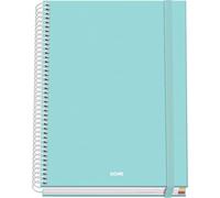 DOHE - Cahier A5 Quadrillé - 100 Feuilles Épaisseur 90 g/m², Format 16,2x21 cm, Couverture Rigide, Reliure à Anneaux et Élastique, Quadrillage 5 mm, Fournitures Scolaires - SERENITY Vert