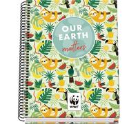 DOHE - Cahier A5 Quadrillé - 100 Feuilles Épaisseur 90 g/m², Format 16,2x21 cm, Couverture Rigide, Reliure à Anneaux, Quadrillage 5 mm, Fournitures Scolaires - WWF Tropic
