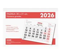 Dohe - Calendrier 2026 Bureau - A5 21x15 cm, Vue Mensuelle, 12 Mois, Espagnol, Feuilles Microperforées, Grands Chiffres, Planning Annuel