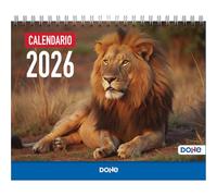 Dohe - Calendrier 2026 de Bureau - Vue Mensuelle, 12 Mois de Janvier à Décembre, Taille 21x15 cm, Planning Mensuel et Annuel avec Espace pour Notes - Faune Sauvage