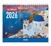 Dohe - Calendrier 2026 de Bureau - Vue Mensuelle, 12 Mois de Janvier à Décembre, Taille 21x15 cm, Planning Mensuel et Annuel avec Espace pour Notes - Villes