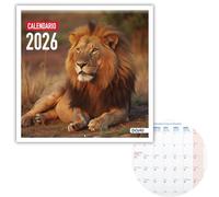 Dohe - Calendrier mural 2026-12 mois de janvier à décembre, vue mensuelle, 30 x 30 cm, langue espagnole, reliure d'agrafes, espace pour notes, planning de l'année, papier épais 120 g/m² - Faune