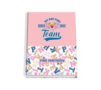 Dohe - Carnet A4 (Couverture doublée - intérieur 5 mm) - Pink Panther - Modèle Team