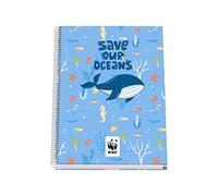 Dohe - Carnet A4 (couverture doublée - intérieur 5 mm) - WWF - Save our Oceans