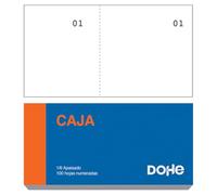 Dohe - Carnets de bons de caisse (20 unités) - Format poche 10 x 5 cm, 100 feuilles blanches numérotées et micro-perforées, blocs pour tombola, concours, loterie, casiers, fournitures de bureau