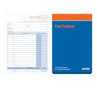 Dohe - Carnets de factures (10 unités) - 50 feuilles dupliquées (50 feuilles avec 1 copie), format A5 14 x 21 cm, pages micro-perforées, TVA et supplément équivalent, langue espagnole, matériel de