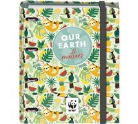 Dohe - Classeur avec Recharges - 4 Anneaux, A4 (28x32 cm), 100 Feuilles Quadrillées 5x5 mm, 4 Intercalaires Colorés, Pochette de Rangement Supplémentaire et Fermeture - WWF Tropic