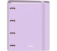 Dohe - Classeur avec Recharges - 4 Anneaux Polyfoam, A4 (28x32 cm), 100 Feuilles à Carreaux, Doux, Résistant, Intercalaires Colorés, Pochette de Rangement Supplémentaire et Élastique - SERENITY Violet