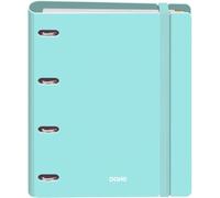 Dohe - Classeur avec Recharges - 4 Anneaux Polyfoam, A4 (28x32 cm), 100 Feuilles à Carreaux, Doux, Résistant, Intercalaires Colorés, Pochette de Rangement Supplémentaire et Élastique - SERENITY Vert