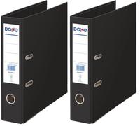DOHE Classeur écologique avec 2 Anneaux - Capacité : 520 Feuilles, Format Folio 29 x 35 cm, Dos 7 cm avec Porte-Cartes, Noir (Lot de 2)
