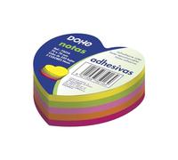 DOHE - Cubes de notes autoadhésives en forme de cœur - 70 x 70 mm - 250 feuilles