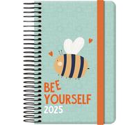 Dohe Cute Bee Agenda semainier 2025, format de poche (8,5 x 13 cm), 12 mois de janvier à décembre, couverture rigide et caoutchouc, planificateur en espagnol, fournitures de bureau