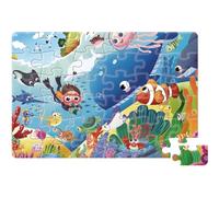 Dohe Educa - Puzzle progressif pour Enfants - 36 pièces en Carton, thème Ocean World, Puzzle pour Enfants de 4 à 6 Ans, matériel éducatif