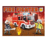Dohe Educa - Puzzle progressif pour Enfants - 48 pièces en Carton, Playmobil Fire Fighter, Puzzle pour Enfants de 4 à 6 Ans, matériel éducatif