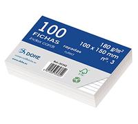 DOHE - Fiches cartonnées offset blanches de 180 g, lignées - nº 3 - 100 x 150 mm