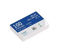 DOHE - Fiches cartonnées offset blanches de 180 g, lignées - nº 4 - 125 x 200 mm