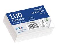 Dohe - Fiches lisses en carton (100 unités) - Cartes pour écrire des notes, dimensions 9,5 x 6,5 cm, 180 g/m², n° 1, fournitures de bureau - Blanc