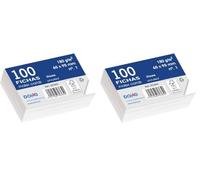 Dohe - Fiches lisses en carton (100 unités) - Cartes pour écrire des notes, dimensions 9,5 x 6,5 cm, 180 g/m², n° 1, fournitures de bureau - Blanc (Lot de 2)