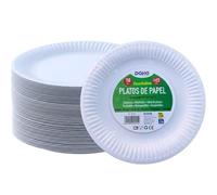 DOHE Horeca - Assiettes Jetables Blanches (150 unités) - Taille 23 cm, Format Rond, Assiettes Plates en Papier, Pour Fêtes, Anniversaires, Célébrations
