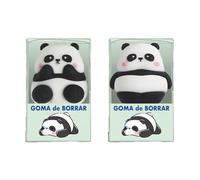 Dohe - Lot de 2 gommes amusantes en forme d'ours panda en PVC doux et résistant. Utilisation à la maison, à l'école, à l'école et comme cadeau